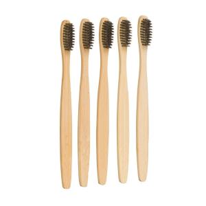 100% Biodegradable Eco Bamboo Toothbrush With Charcoal Bristle Toothbrush ,Private Label Black Bamboo