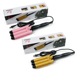 2017122249 Faithidmarket Curling Iron, 3 Barrel Hair Waver 25mm Stylish Fast Heating Hair Curlers