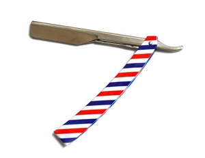 Barber Pole Paper Coated Straight Razor with changeable blade