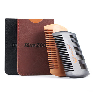 BlueZOO Double Sides Natural  Pear wood  Comb for Men Glooming-2 Colors