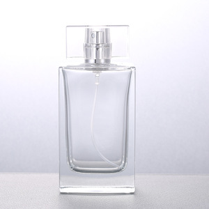 Custom made square 30ml 50ml 100ml glass perfume bottle with spray cap