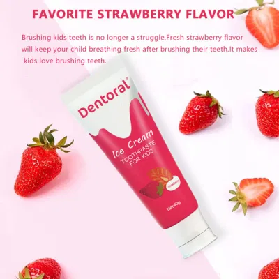 Dentoral Natural Strawberry Flavor Fluoride Free Oral Freshing Whitening Kids Toothpaste