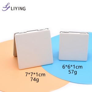 Free sample heart square round folding compact mirror pocket custom logo portable travel makeup mirror