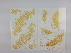 Gold silver temporary waterproof adhesive body jewelry tattoo sticker /tatoos