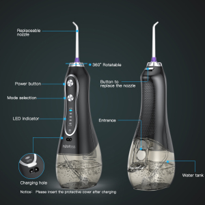 H2ofloss 2021 new arrival denal jet with 7 types nozzles choices cordless teeth irrigator 300ml water flosser