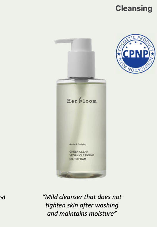 [Her bloom] Green Clear Vegan Cleansing Oil to Foam, skin care