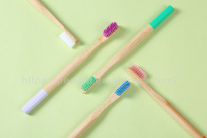 High quality  eco friendly custom color bamboo toothbrush 100% biodegradable