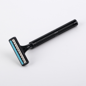 Mens plastic double blade safety disposable shaving razor