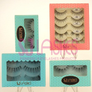 New product 5 Pairs Pack Custom Private Label Long Wispy Soft Individual Reusable False Eyelashes