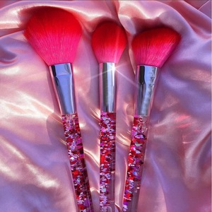 newest 3 pcs makeup tools with red pouch professional animal hair Brush OEM makeup brushes