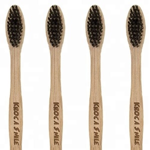 OEM Welcome Wholesale Organic Natural Bamboo Toothbrush with FDA Certificate  BPA Free Bristles, Pack of 4 FBA Shipping