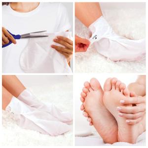 OEM Wholesale Korea Private Label Natural Organic Jasmine Feet Dry Skin Moisturizing Exfoliating Peeling Socks Foot Peel Mask