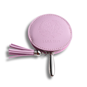 Original Mirror Manufacturer Zinc Alloy Make Up Hand Pocket Custom Compact Mirror With PU & Tassels