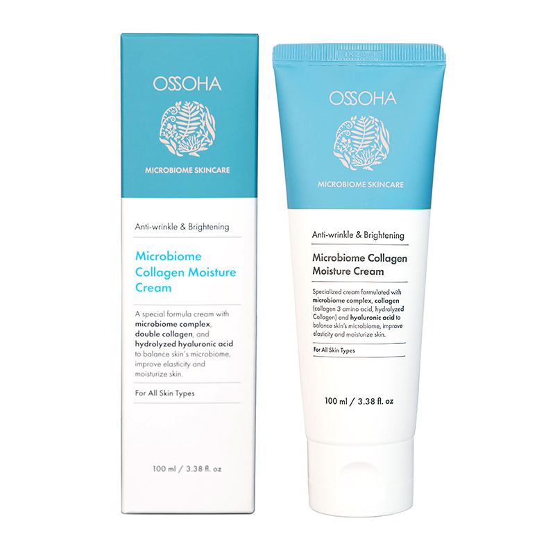 OSSOHA Microbiome  Collagen Moisture Cream 100ml : Anti-wrinkle  &amp; Brightening, natural Oil.