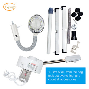 Portable beauty salon electric ozone facial steamer with magnifying lamp