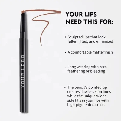 Private Label High Pigmented Vegan Waterproof Matte Nude Lipliner Pencil