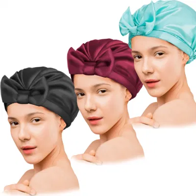 Satin Shower Bonnet Thickened Bathroom Accessories Waterproof Oily Fume Cap Female SPA Hairdressing Salon Supplies Shower Cap