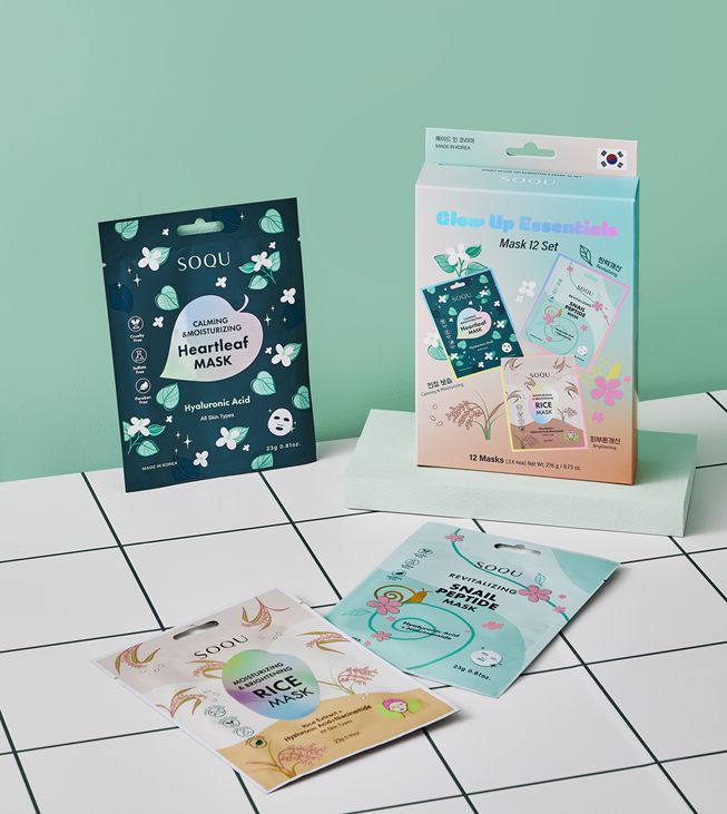 (Skin Care, Mask)SOQU GLOW UP ESSENTIALS MASK SET 12