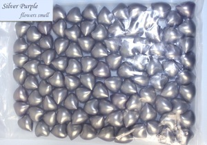Wholesale 4.2g Silver Purple Pearl Heart-shaped Bath Oil Beads Floral Fragrance Bath Pearls 100pcs/lot