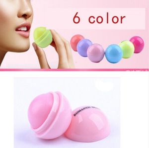 Wholesale Colorful Natural Ingredients Candy 6 Colors Ball Shape Moisturizing Lip Balm