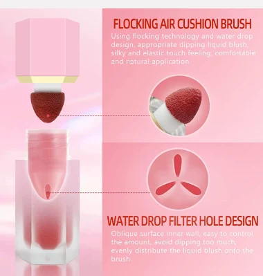 Wholesale OEM 6 Color Long Lasting Waterproof Natural Face Cheek Makeup Soft Cream Liquid Blush