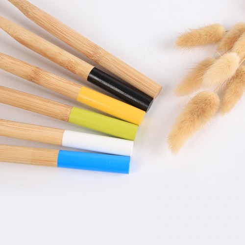 New Style colorful round bamboo toothbrush Wholesale Wooden Bamboo Toothbrush