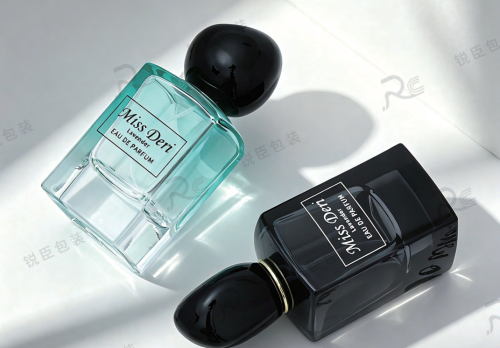 50ml Square Glass Perfume Bottle with Round Black Cap, Luxury Empty Fragrance Spray Bottle for Eau de Parfum