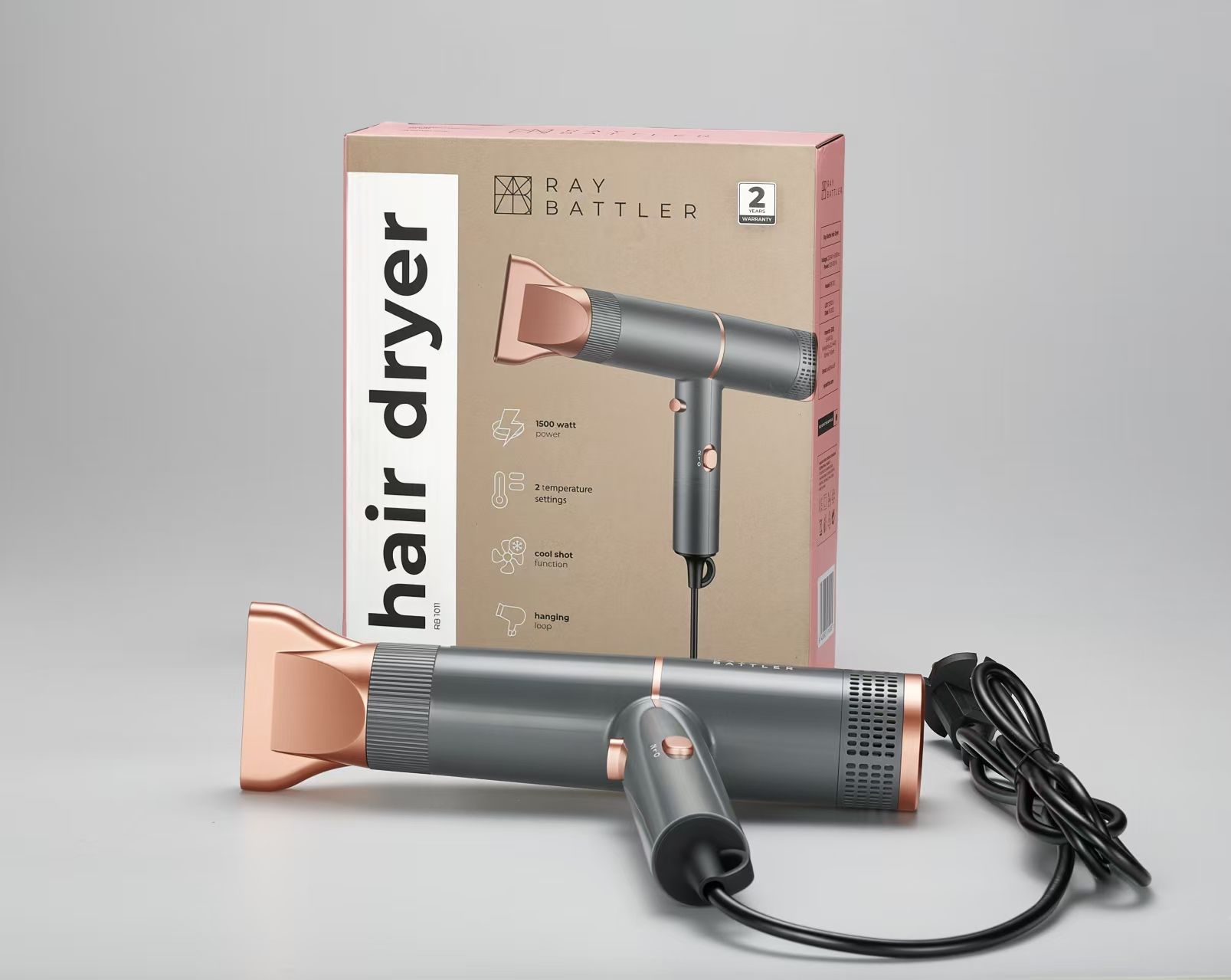 Compact hair dryer Ray Battler RB 1011