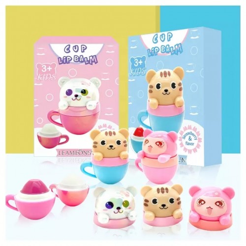 Wholesale New Fruit Flavor Cup Shape Cute Private Label Kids Lip Balm