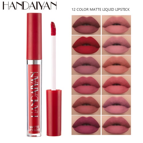 Wholesale Makeup Liquid Lipstick 12 Colors High Pigment Waterproof Long Lasting Non Sticky Matte Velvet Lip Gloss