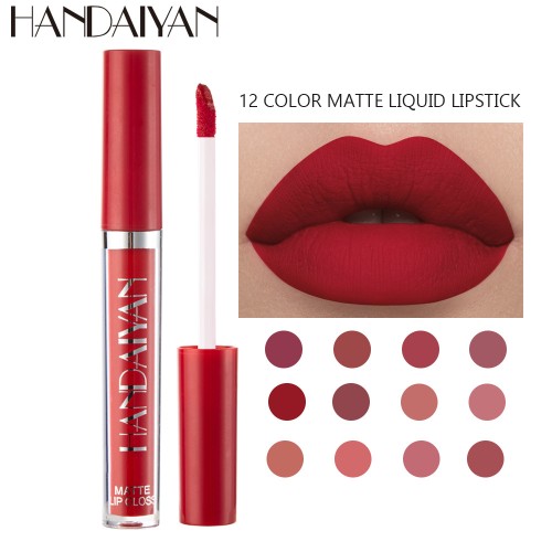 Wholesale Makeup Liquid Lipstick 12 Colors High Pigment Waterproof Long Lasting Non Sticky Matte Velvet Lip Gloss