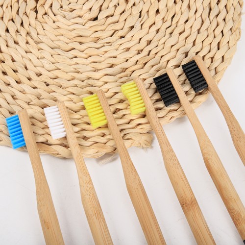 New Style colorful round bamboo toothbrush Wholesale Wooden Bamboo Toothbrush