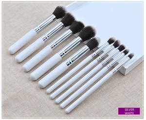 10 pcs Wood Handle pink and gold makeup brushes