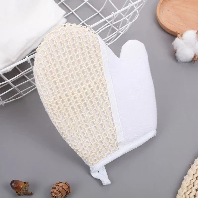 100% Natural Sisal Cotton Hemp Fiber Loofah Exfoliating Remove Dead Skin Sponge Scrubber Bath Glove