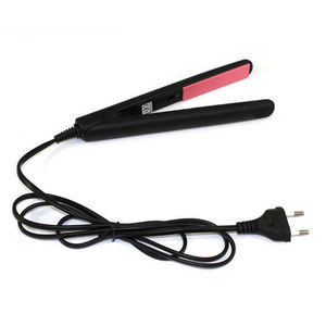 2-in-1 Mini Hair Straightener Travel Flat Iron/Curling Iron Dual Voltage 374 Degree Temperature Nano Titanium