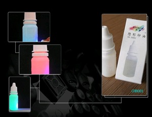 2016 top quality invisible uv ink used for stamp ,security ink for secretCH8001, pink ,blue , yellow may offer