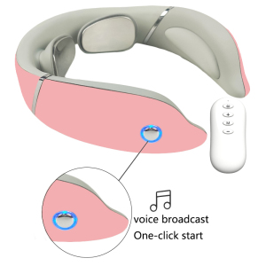 2021 New Cordless powerful wireless Electric EMS Neck Massage Intelligent Remote Control Heating electronic Smart Neck Massager