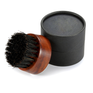 Beard Brush for Men - Boar Bristles Small and Round Brush - Black Walnut Wood mens grooming kits