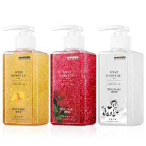 BISUTANG Long Lasting Fragrance Bath Fruit Body Wash Orange Rose Milk Extract Exfoliating Perfume Scrub Shower Gel