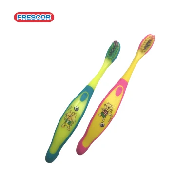 Children Soft Teeth Whitening Cartoon Suction Cup Base Kids Toothbrush