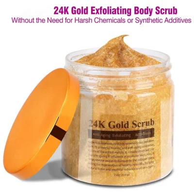 Custom 24K Gold Collagen Hydrating Face Scrub &amp; Exfoliating Body Scrub