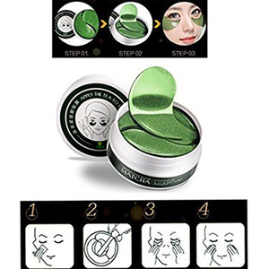 Custom packaging new green tea powder sheet gel eye mask