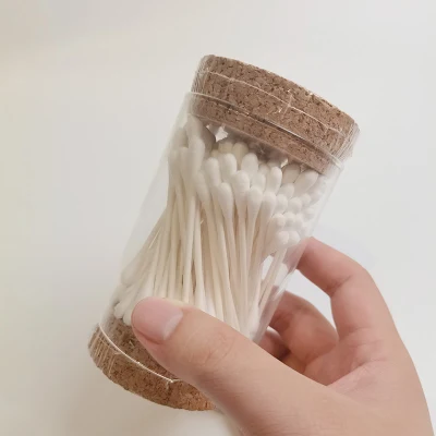 Customised Eco-Friendly Glass Bottle Hygienic Wooden Cotton Swabs