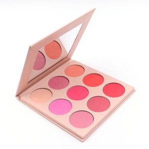 Customize logo highly pigmented 9 colors blush palette