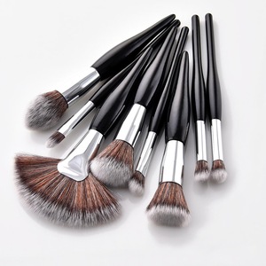 Customized 10pcs black Matt Makeup Brush Set With High Quality