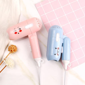 Cute cartoon mini hair dryer student dormitory hair dryer foldable home portable cold and hot air hair dryer