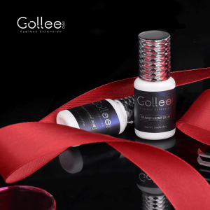 Gollee Japan Clear Glue Most Popular Gold Packaging False 2Sec Dry Time Private Label Eyelash Extension Glue Eyelash Glue