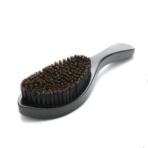 High Quality 100% Natural Boar Bristle Wooden Black long handle curved  wave brush