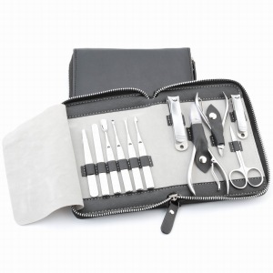 High quality full stainless steel 11pcs manicure set  MS-1804 nail clipper set beauty tools