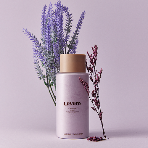 Levero Lavender Powder Wash, 200g, facial enzyme cleanser, body wash, made with natural ingredients